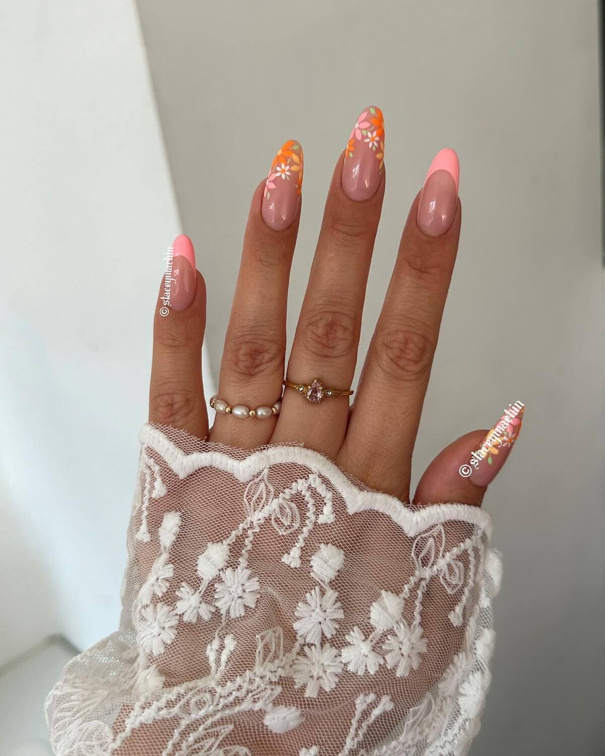23. Bold Florals with Sunset Gradients