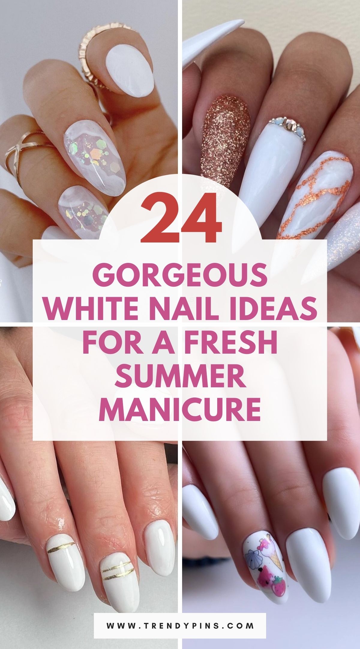 24 stunning white summer nail trends to try now 3