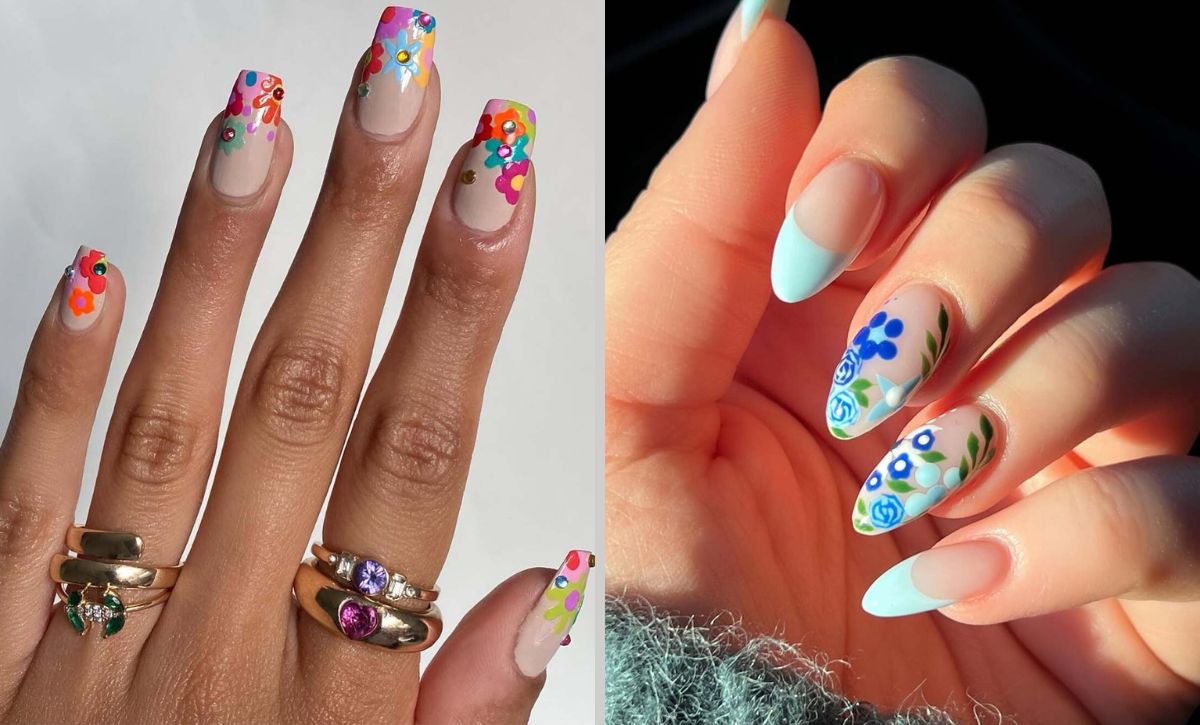 25 Elegant Mother’s Day French Tip Nails With Floral Designs For Early Prep