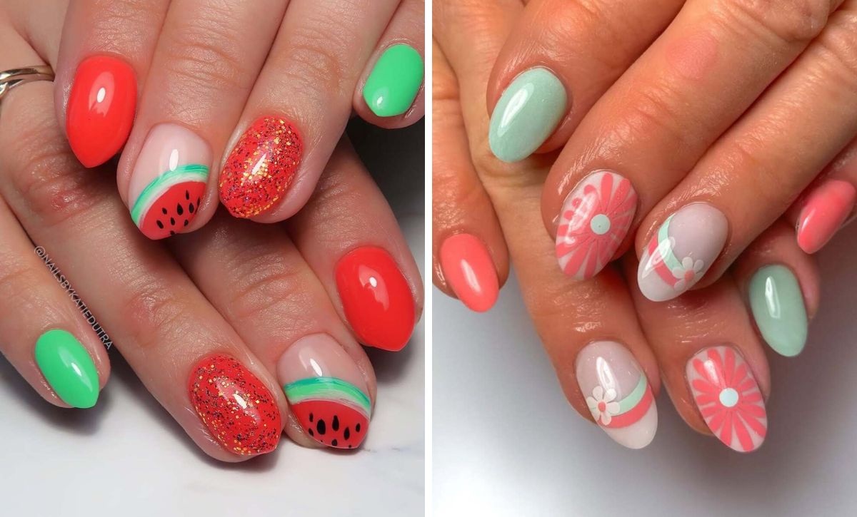 25 Sleek Gel Nails In Coral And Mint Green Perfect For Summer 2025