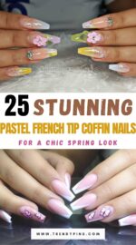 25 Elegant French Tip Coffin Nails In Pastel Yellow And Pink For Spring 2