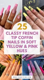 25 Elegant French Tip Coffin Nails In Pastel Yellow And Pink For Spring 3
