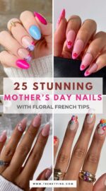 25 Elegant Mother S Day French Tip Nails With Floral Designs For Early Prep 4