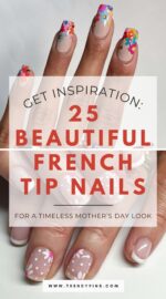25 Elegant Mother S Day French Tip Nails With Floral Designs For Early Prep 5