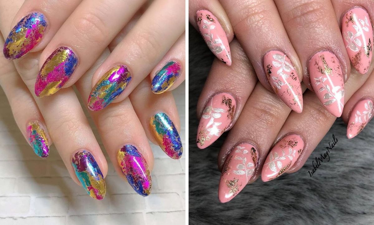 26 Stunning Almond Nails With Glitter And Foil Accents For A Luxe Summer Manicure