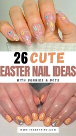 26 Adorable Easter Nails With Bunny Faces And Polka Dots 2