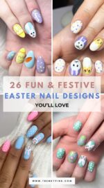 26 Adorable Easter Nails With Bunny Faces And Polka Dots 4