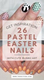 26 Adorable Easter Nails With Bunny Faces And Polka Dots 5