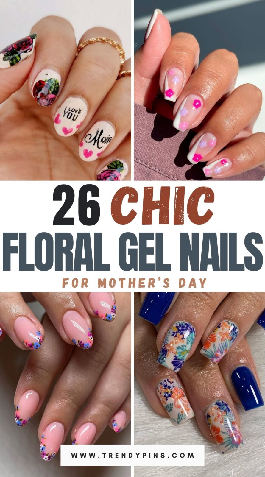 Floral Gel Nails For Early Mothers Day Chic And Simple