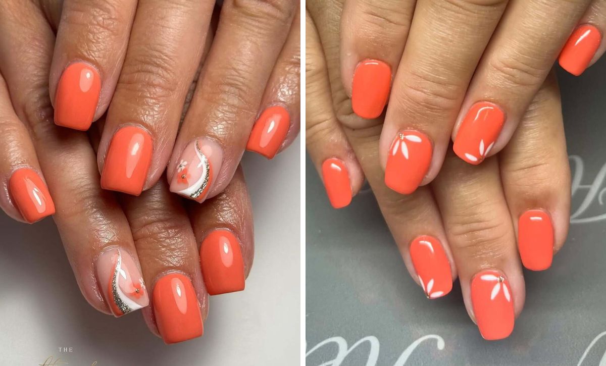 27 Fresh Spring Square Nails In Light Coral And White For A Clean Look