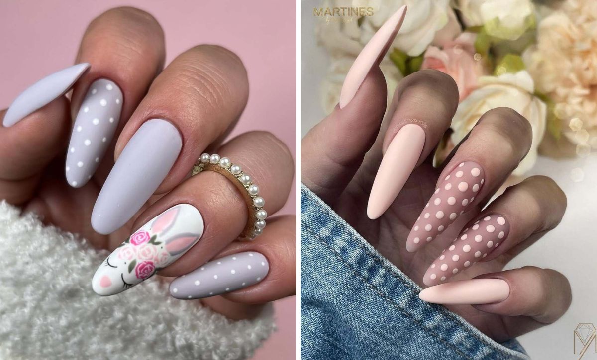 28 Easter Nail Ideas With Bright Polka Dots And Geometric Patterns