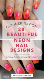 28 Bold Summer Nail Ideas In Neon Orange And Pink For A Vibrant Look 5