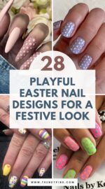 28 Easter Nail Ideas With Bright Polka Dots And Geometric Patterns 3