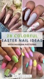 28 Easter Nail Ideas With Bright Polka Dots And Geometric Patterns 4