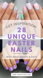28 Easter Nail Ideas With Bright Polka Dots And Geometric Patterns 5