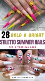 28 Stunning Stiletto Nails With Tropical Colors For Your Summer Getaway 2