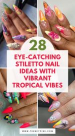 28 Stunning Stiletto Nails With Tropical Colors For Your Summer Getaway 3