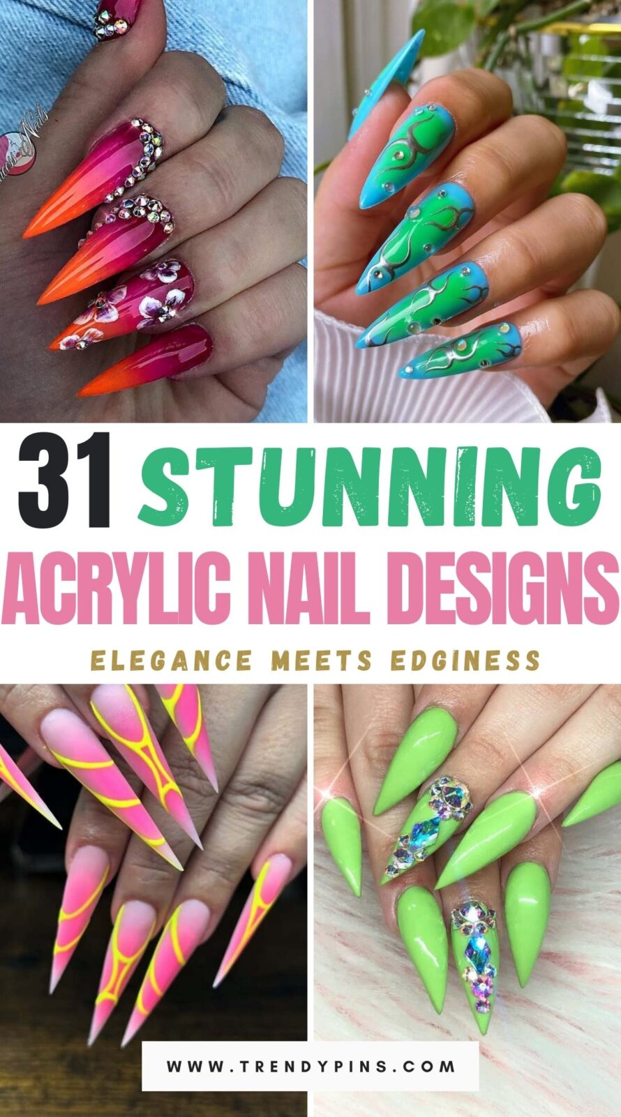 Acrylic Nail Designs Embrace Elegance And Edginess