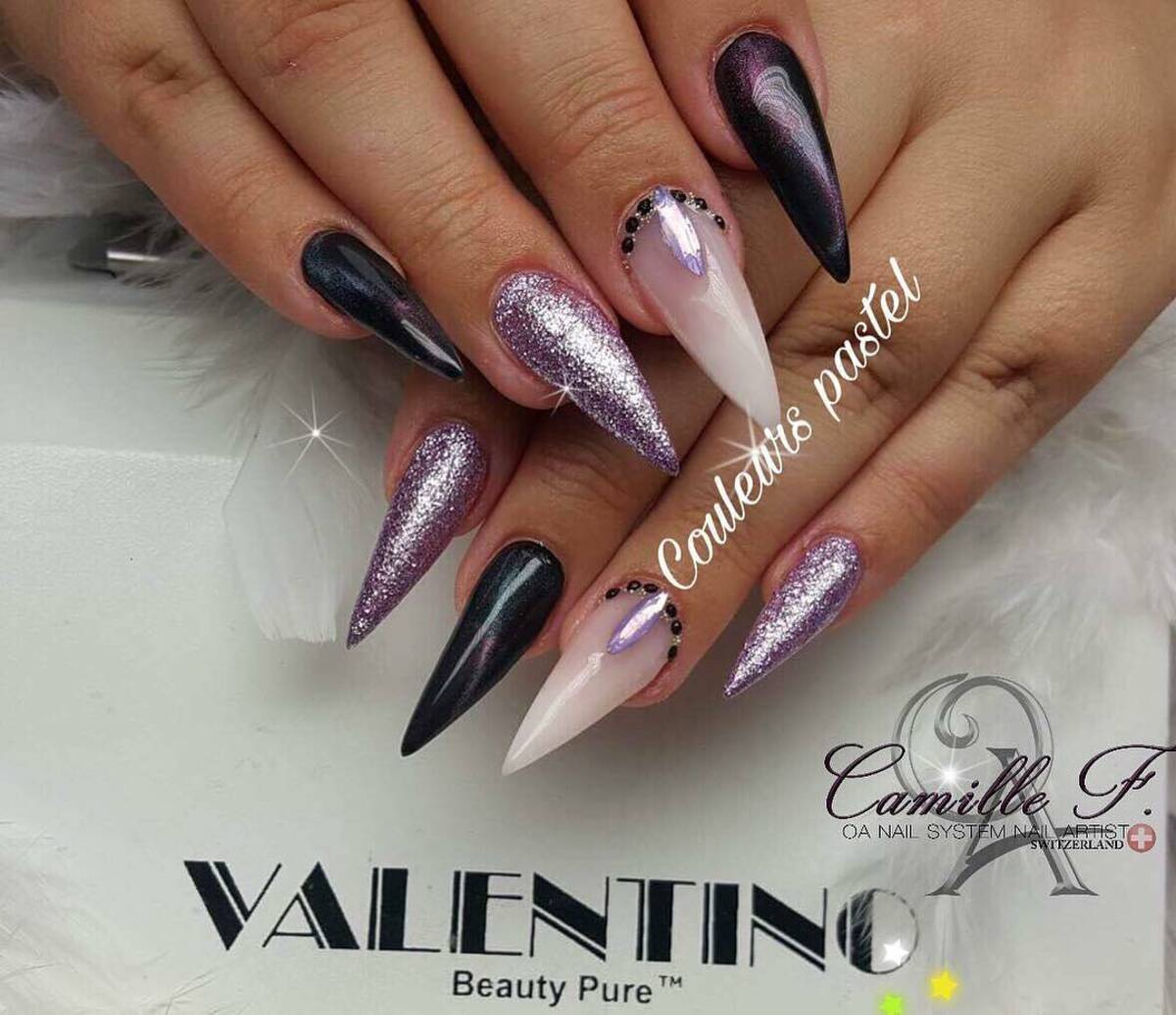 6. Glittering Glam with a Dark Edge