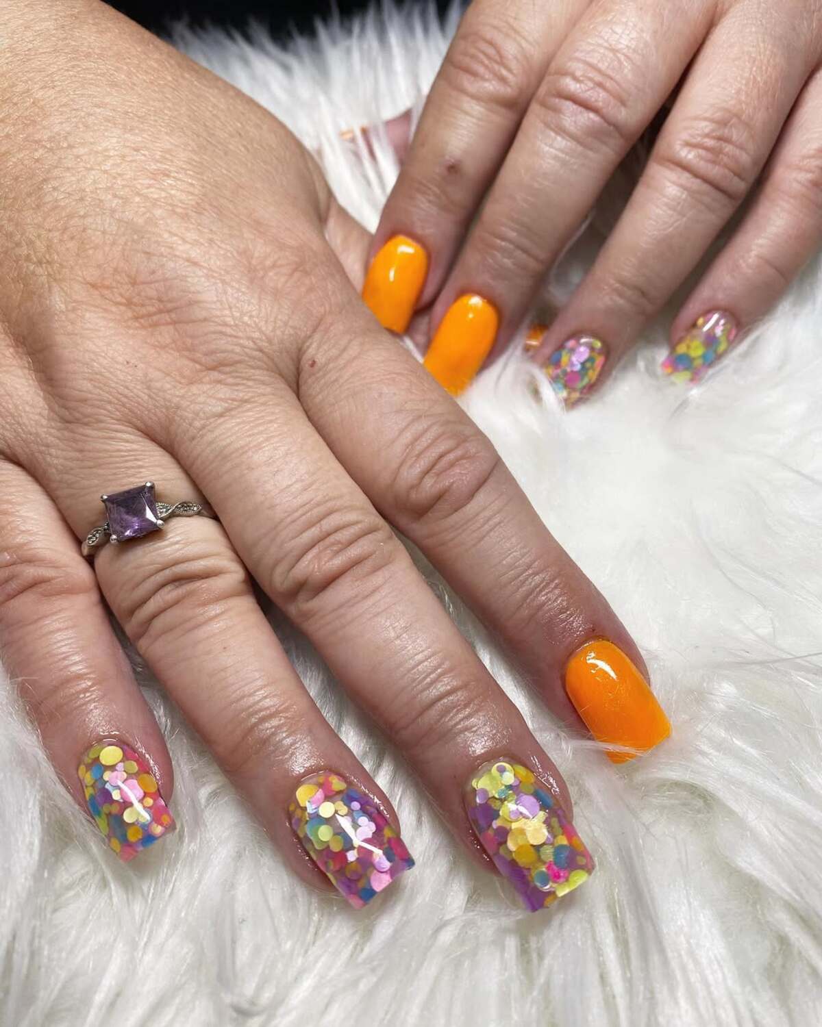 12. Confetti Party with Bold Orange