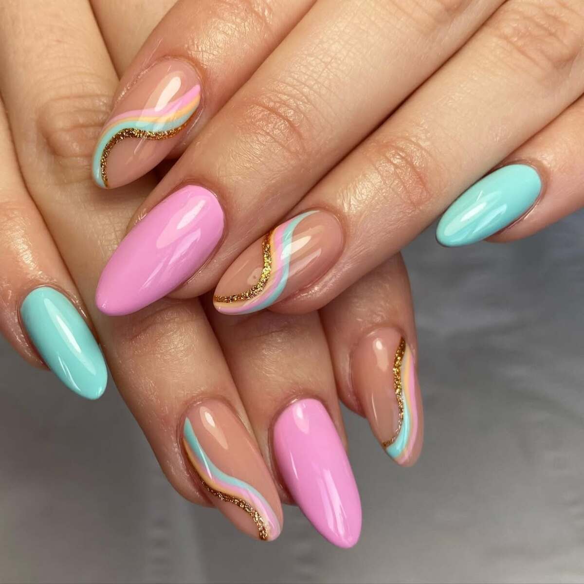 3. Soft Pastel Swirls with a Touch of Gold