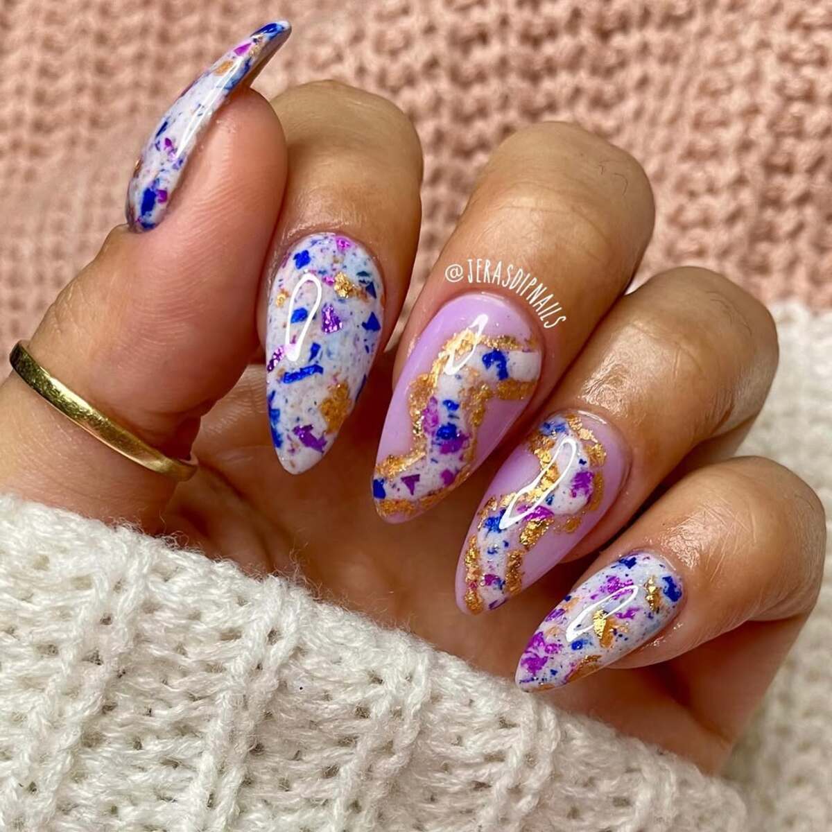 22. Marble and Gold Foil Elegance