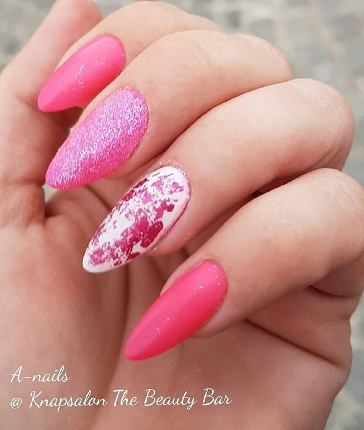 8. Pink Perfection with Textured Glitter