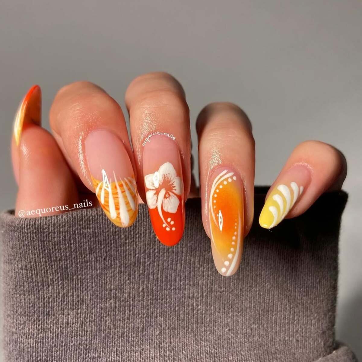 9. Sunset Ombre with Elegant Florals