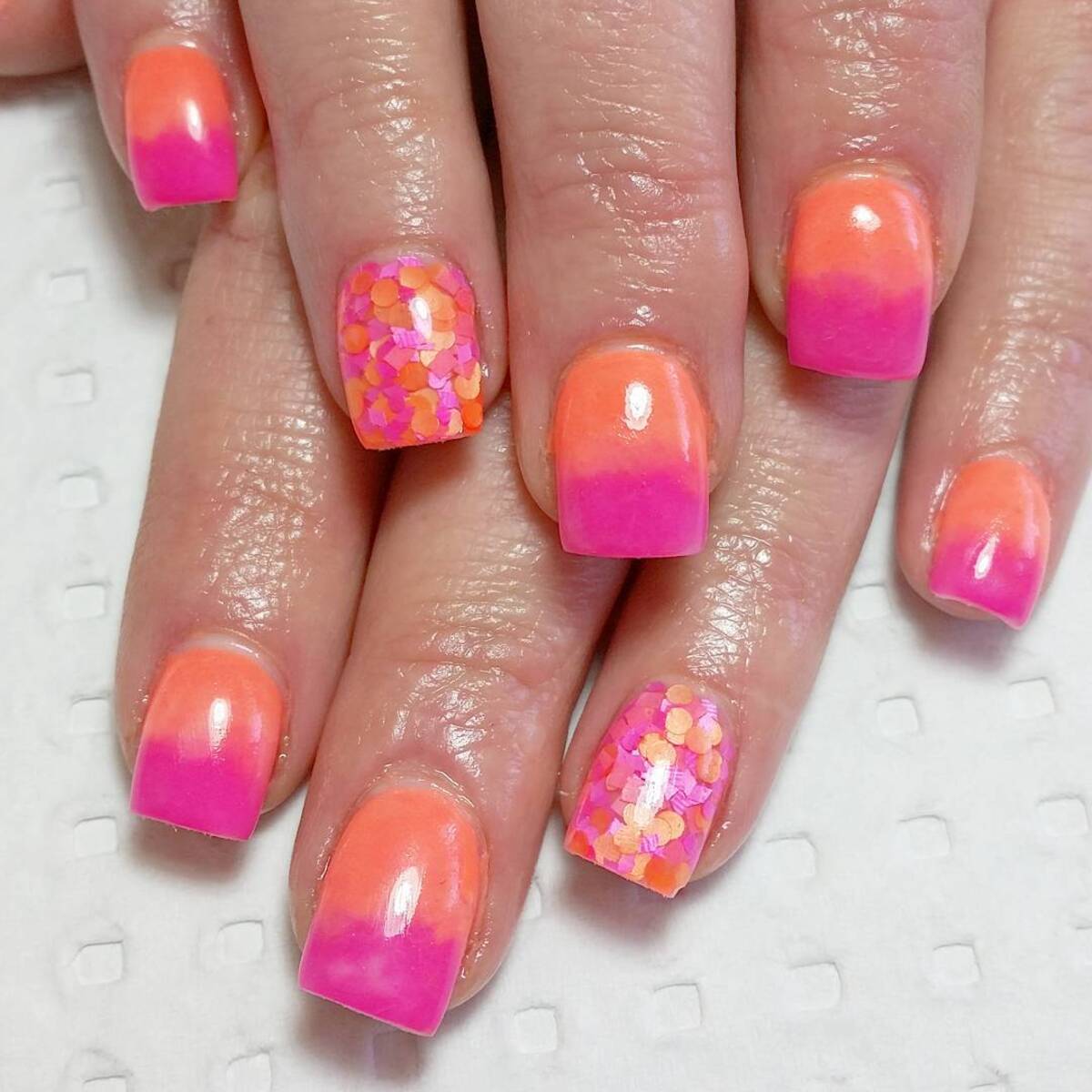 24. Confetti Ombre for a Fun and Playful Look