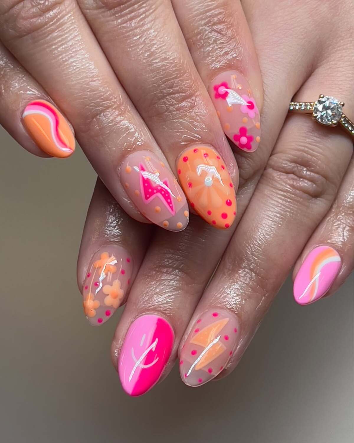 27. Whimsical Summer Nail Art with Playful Patterns
