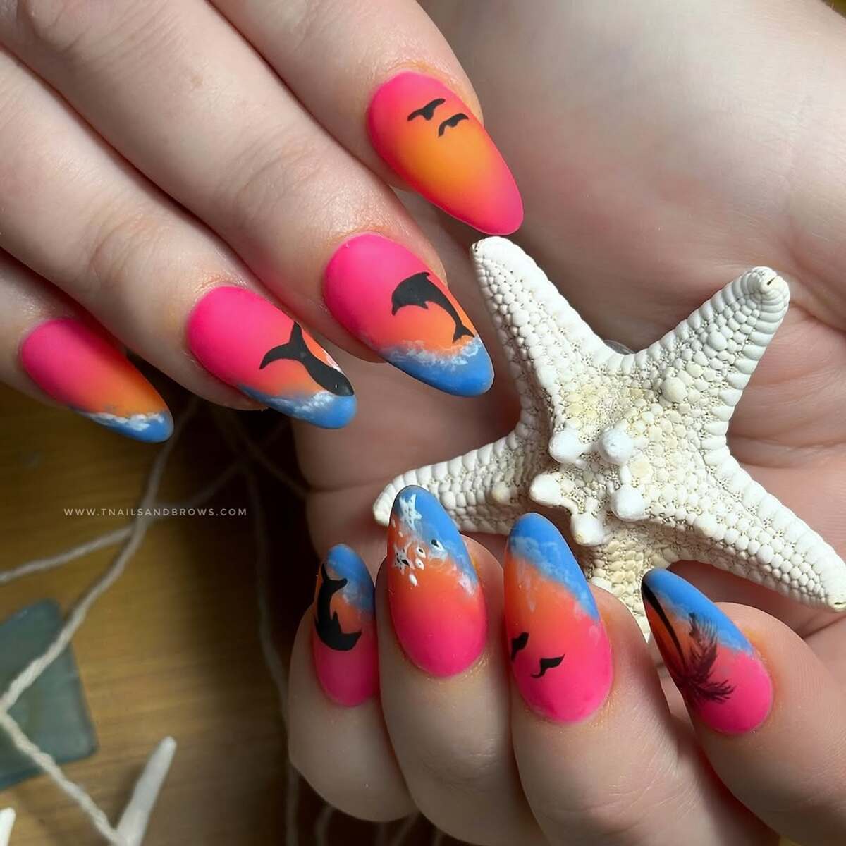 11. Sunset Dolphin Dreams with Matte Finish