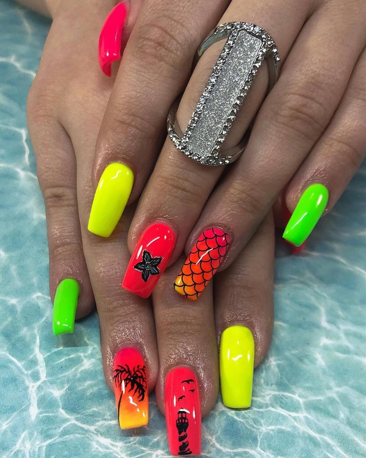 12. Neon Beach Fantasy with Mermaid Scales