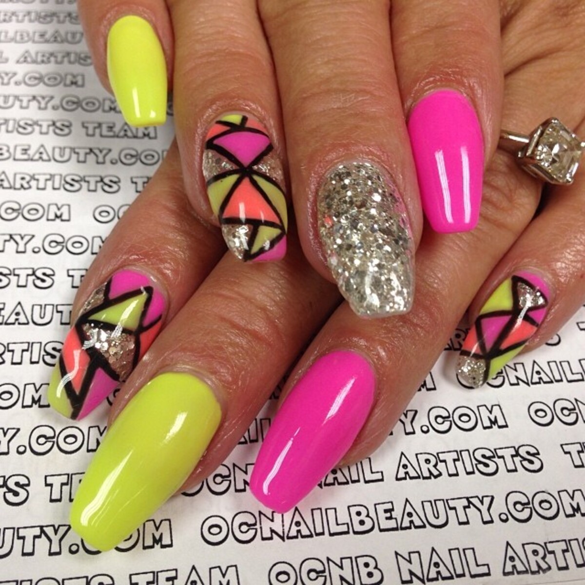 5. Playful Neon and Glitter Explosion