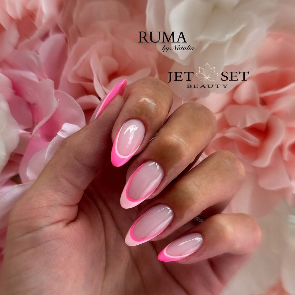 6. Subtle French Tips with a Hot Pink Twist