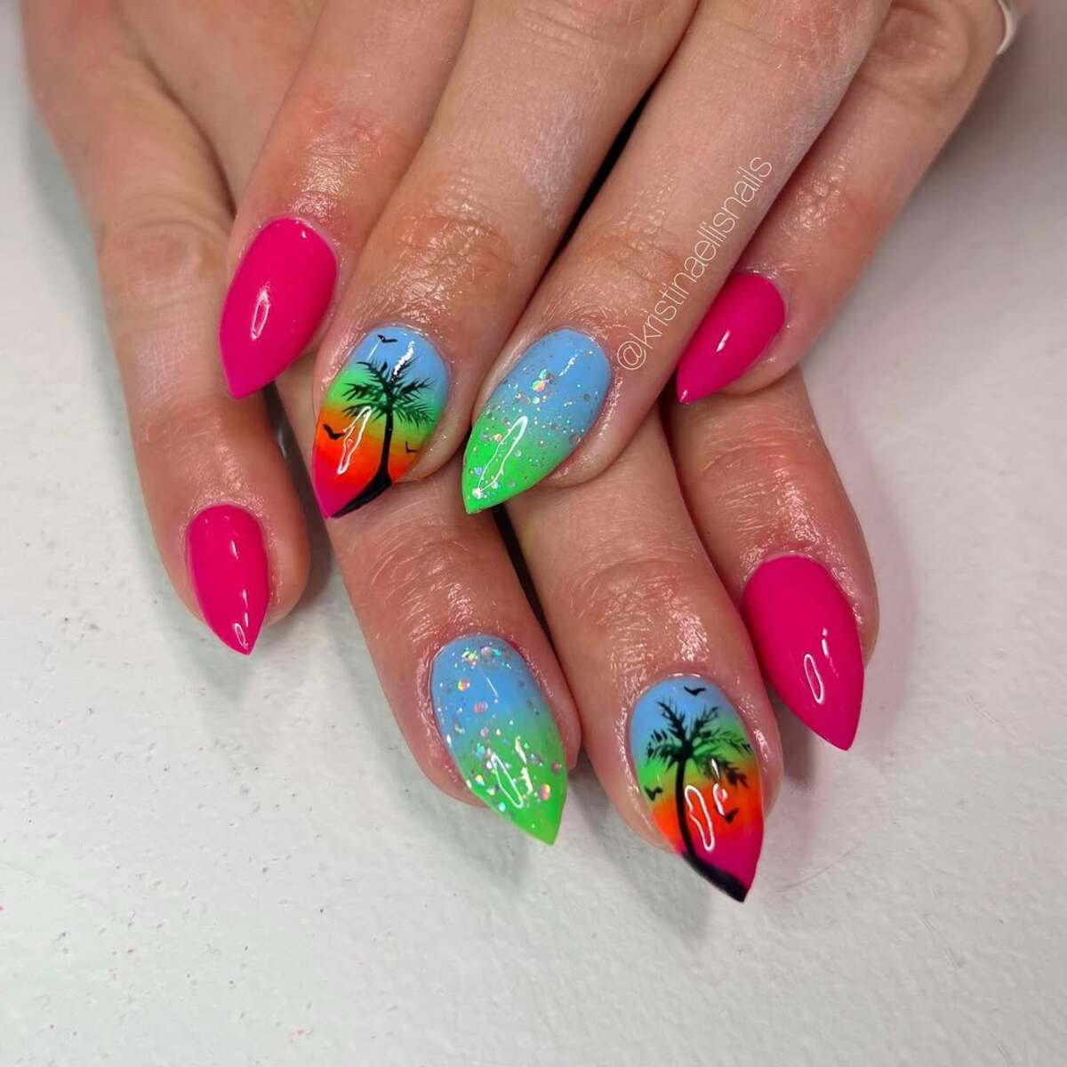 24.Tropical Sunset with Neon Accents