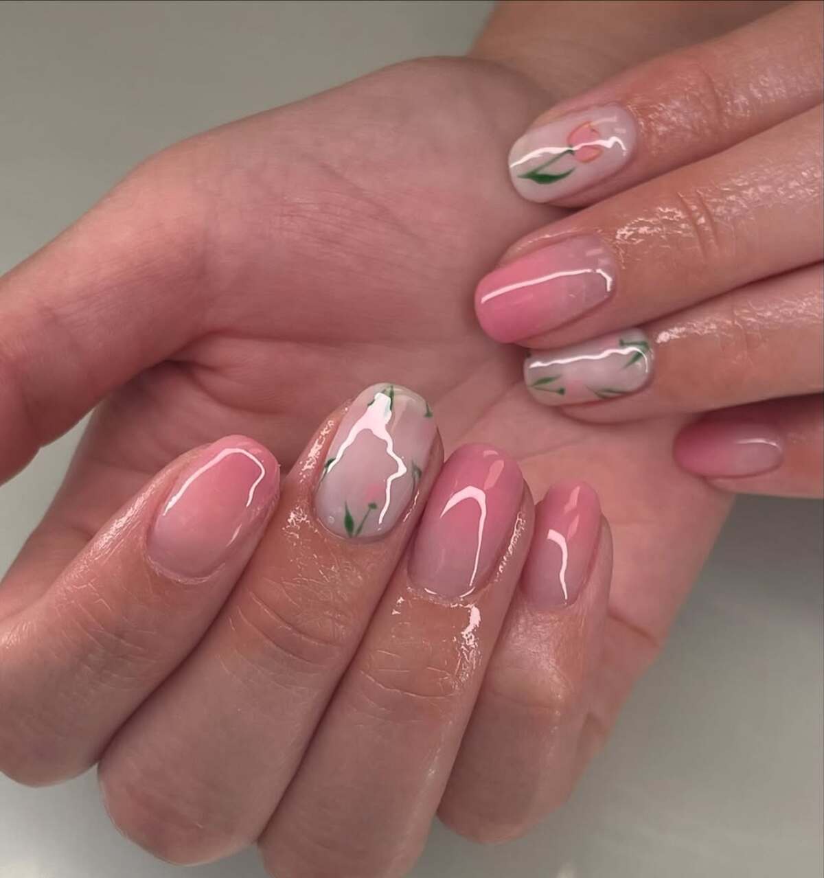 17. Delicate Floral Nail Art