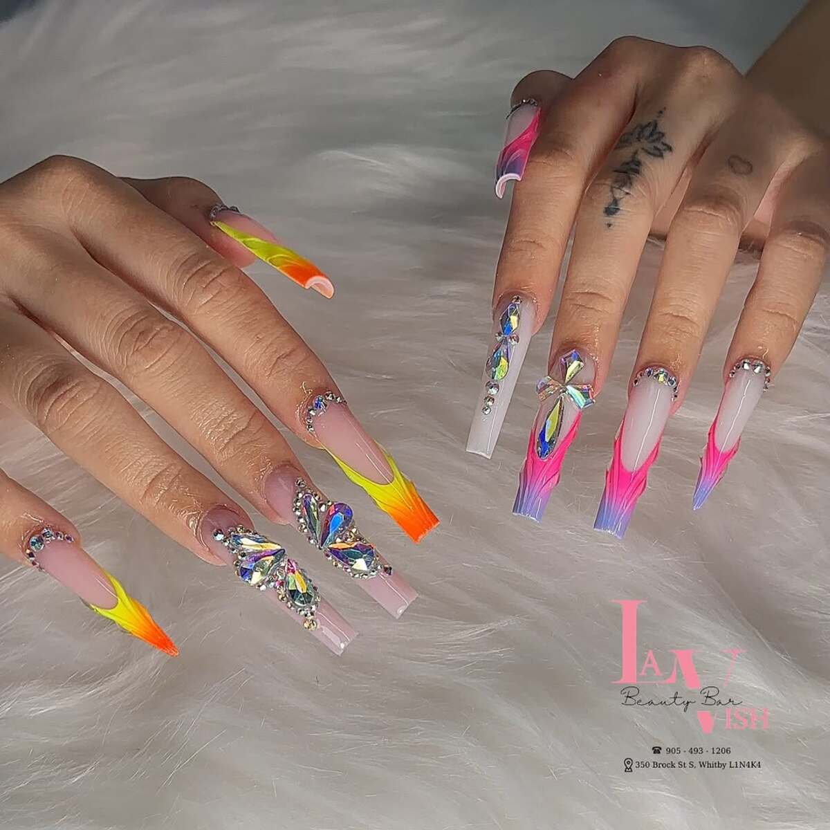 10. Neon Flames and Rhinestone Extravaganza