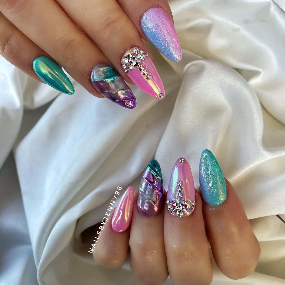 9. Multicolored Chrome and Gemstone Glam