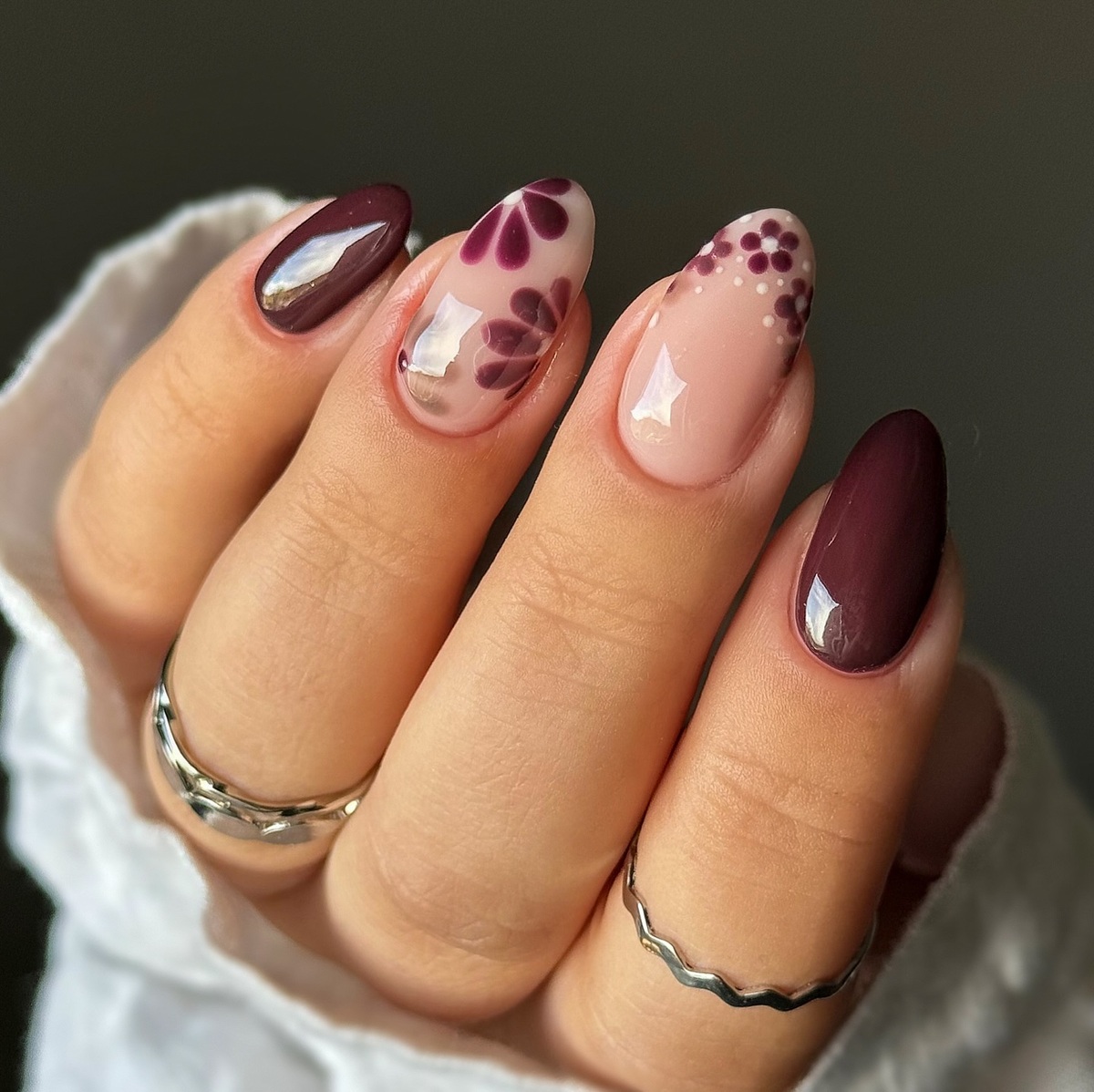 13. Deep Burgundy Floral Art