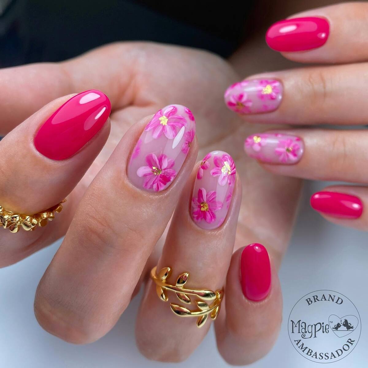 15. Vibrant Pink Floral Glow