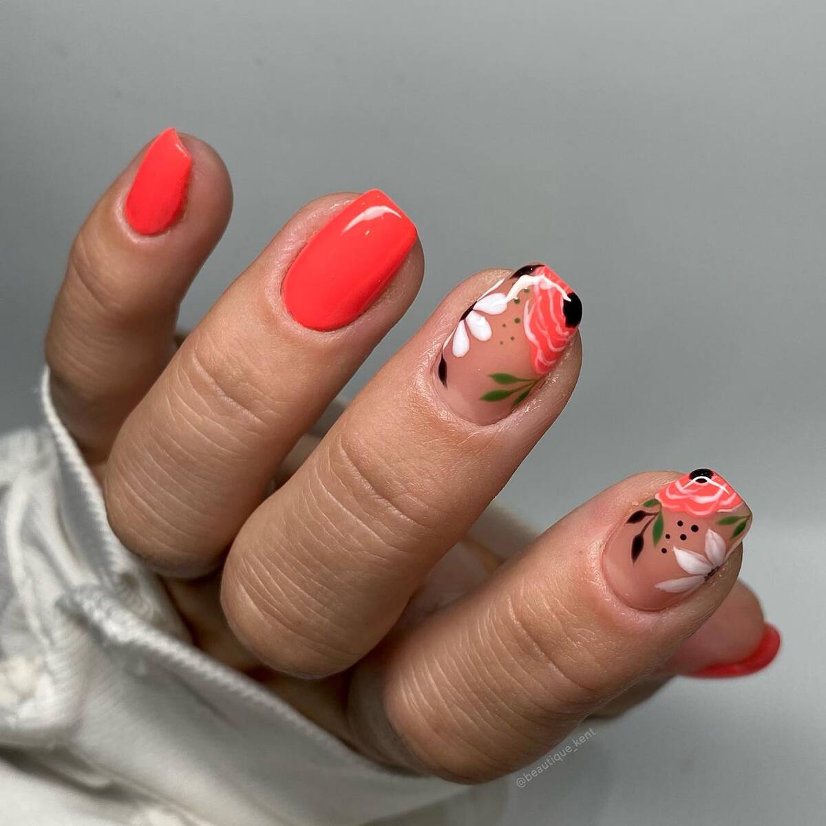 5. Coral and Floral Sophistication