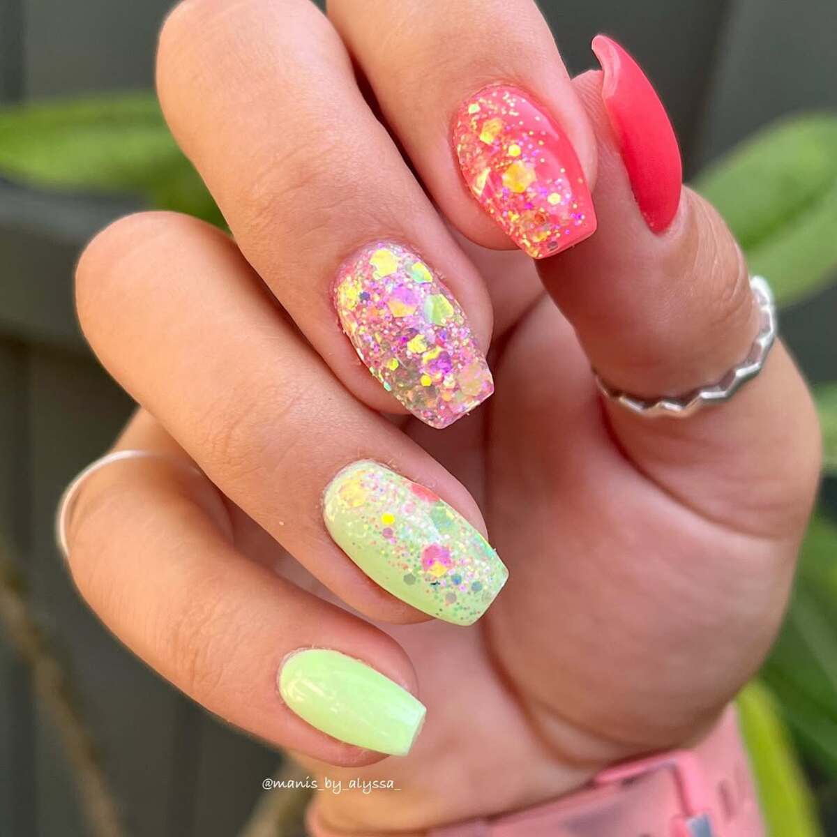 2. Pastel Glam with Chunky Glitter