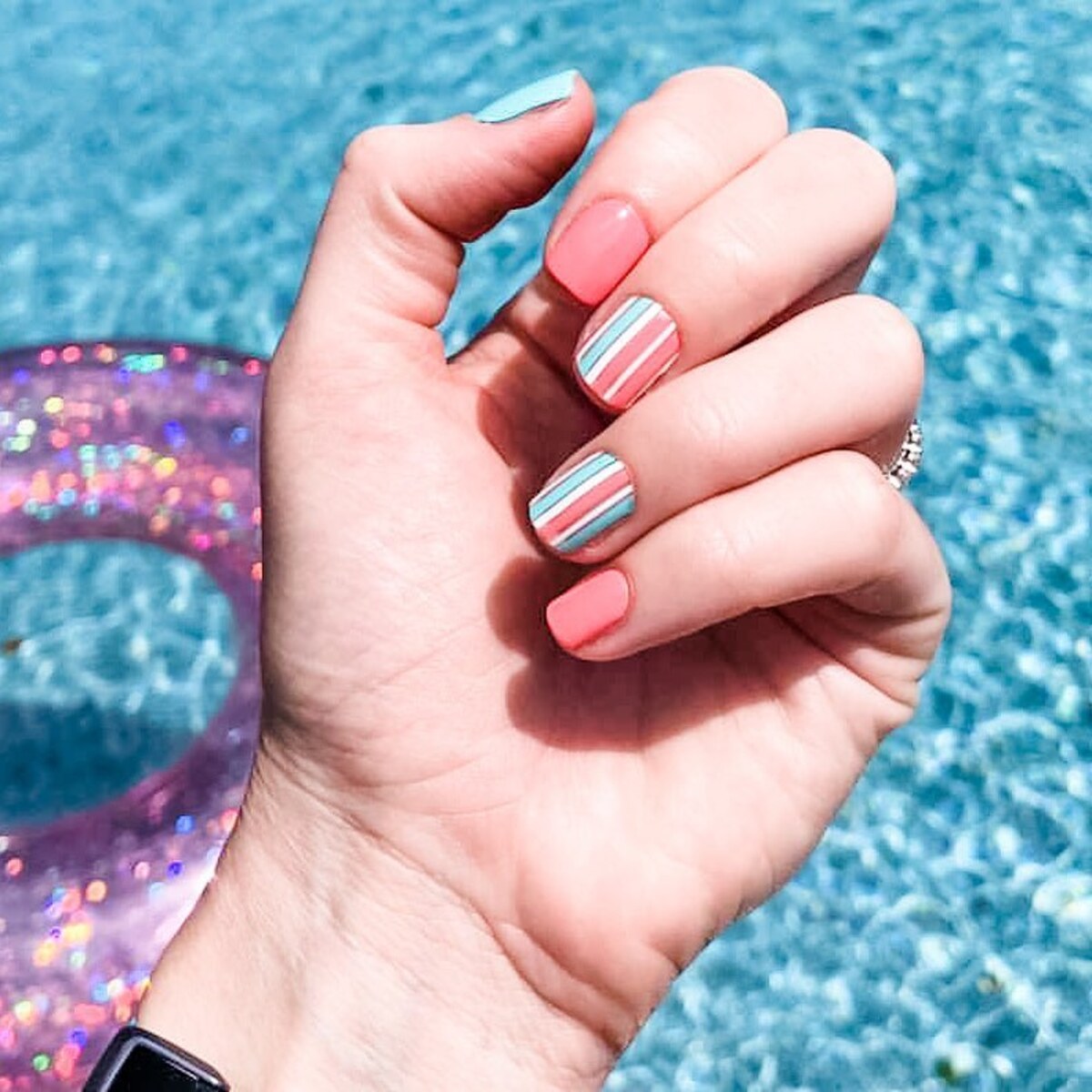 25. Poolside Striped Perfection
