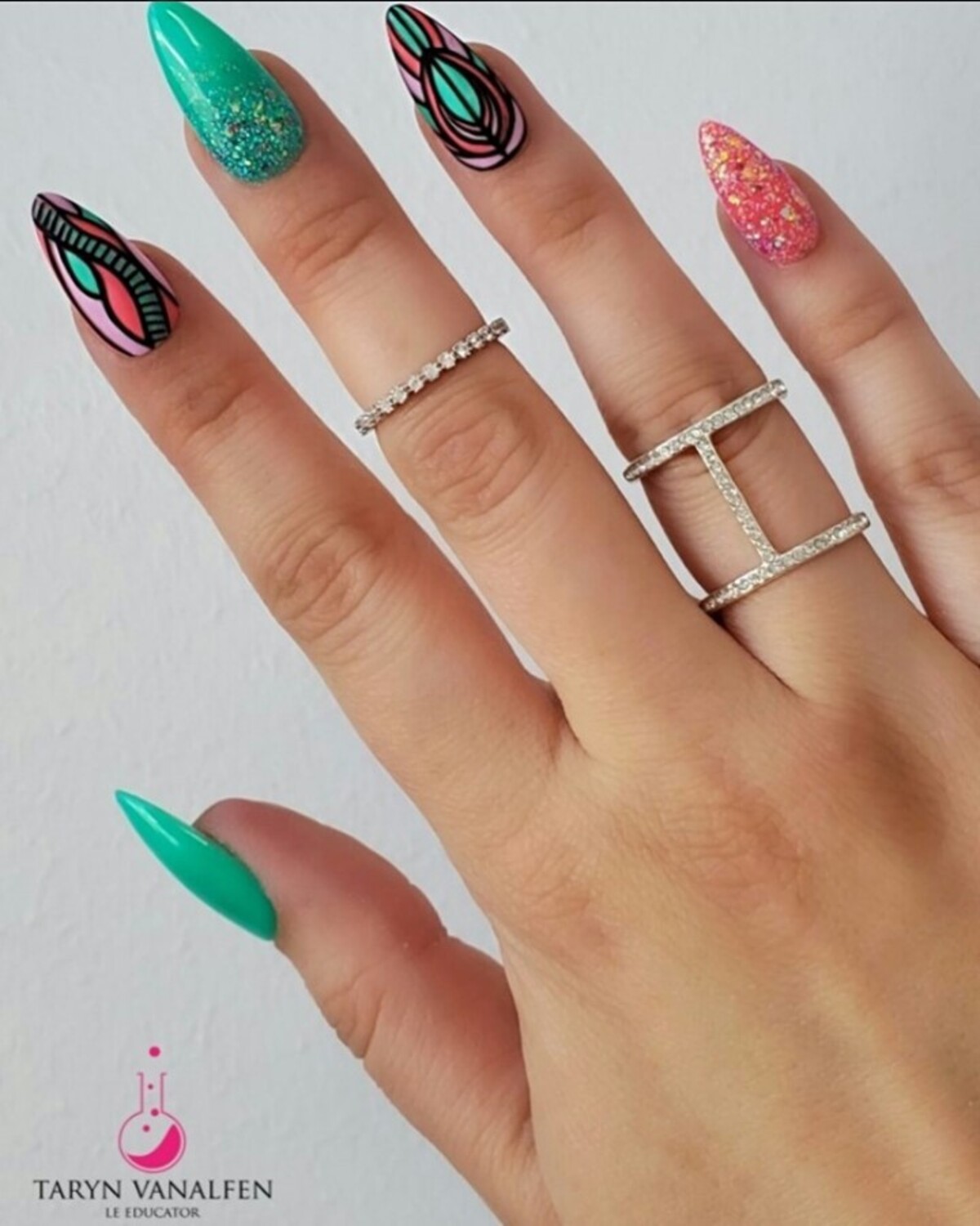 4. Abstract Art and Glitter Accents
