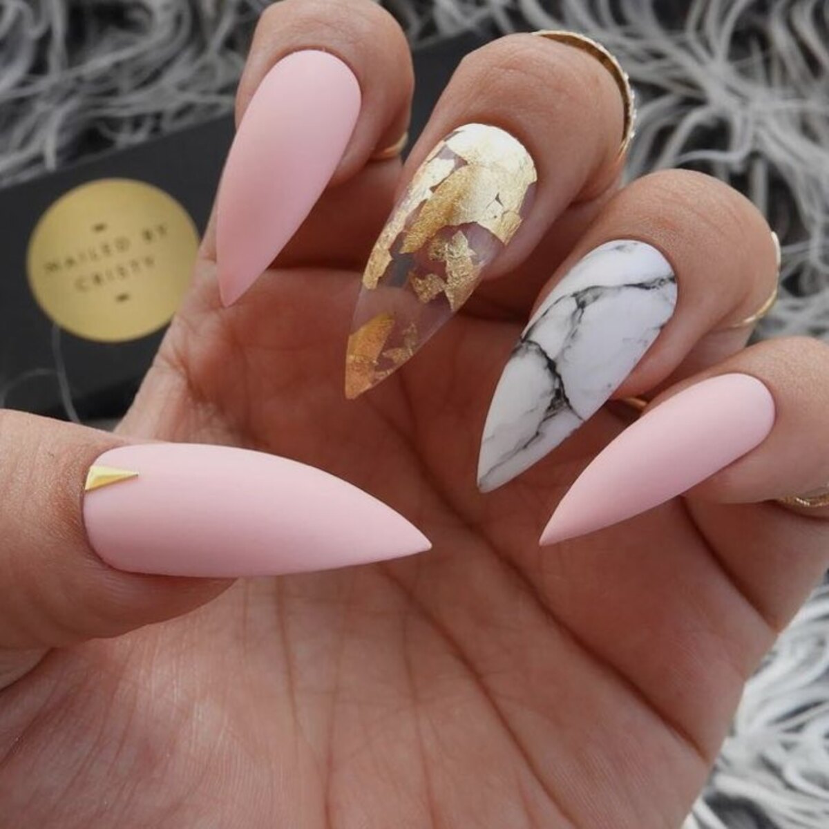25. Chic Marble and Gold Foil Accents