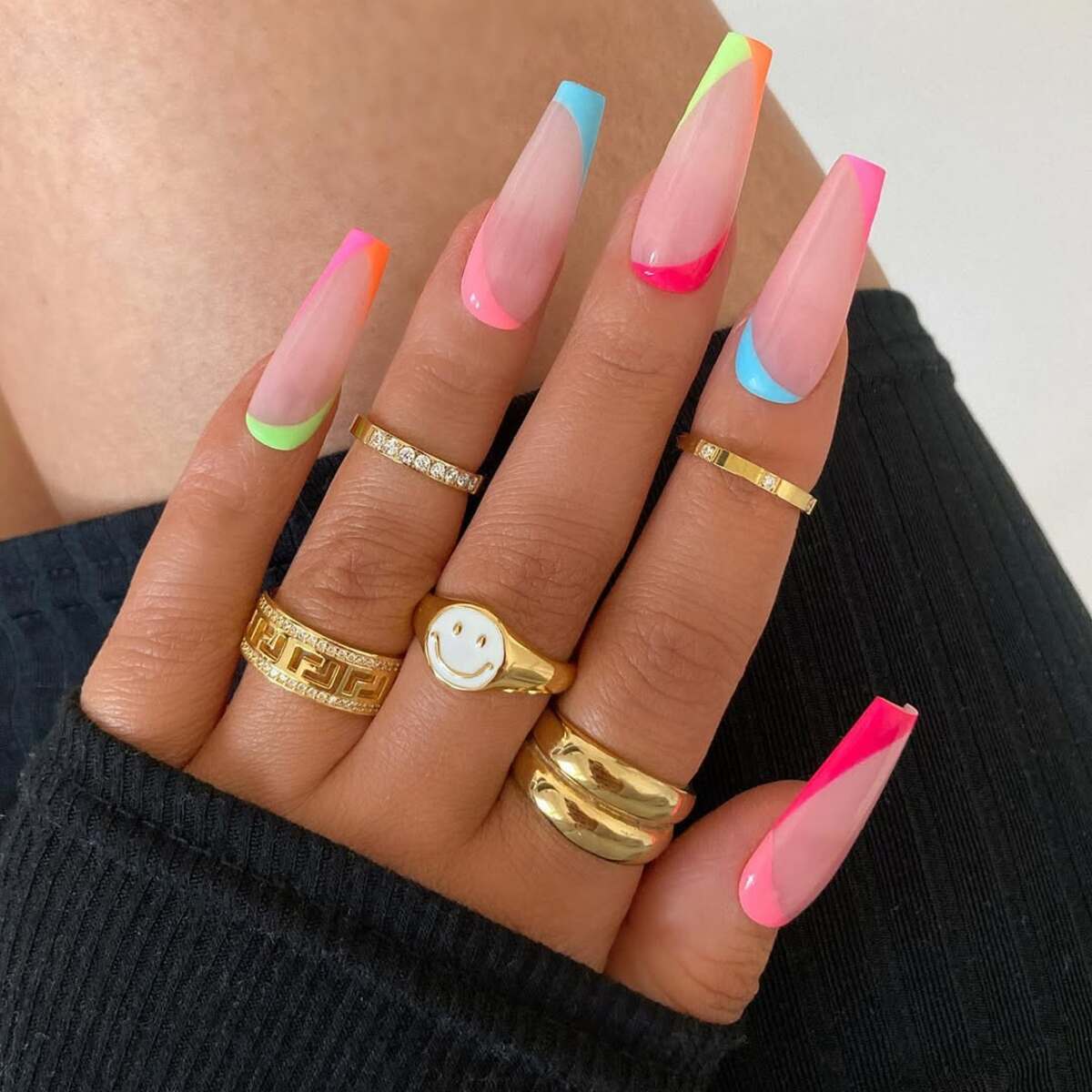27. Playful Pastel French Tips