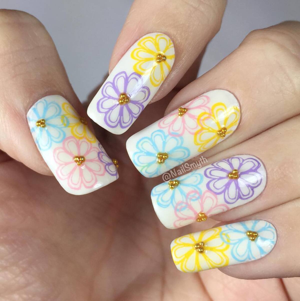 1. Delicate Pastel Florals with Gold Accents