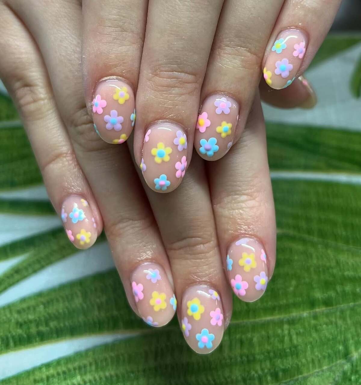 4. 3D Pastel Blossoms on a Nude Base