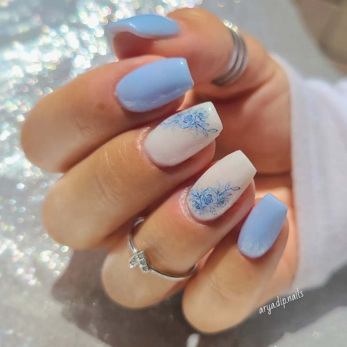 8. Soft Blue and White Floral Elegance