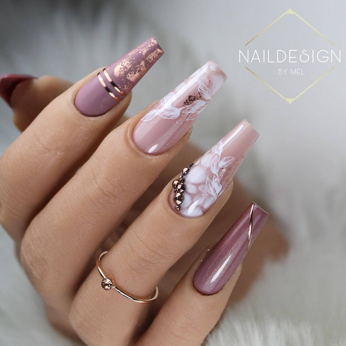 5. Matte and Glossy Rose Gold Perfection